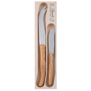 andre verdier olive wood cheese knife set