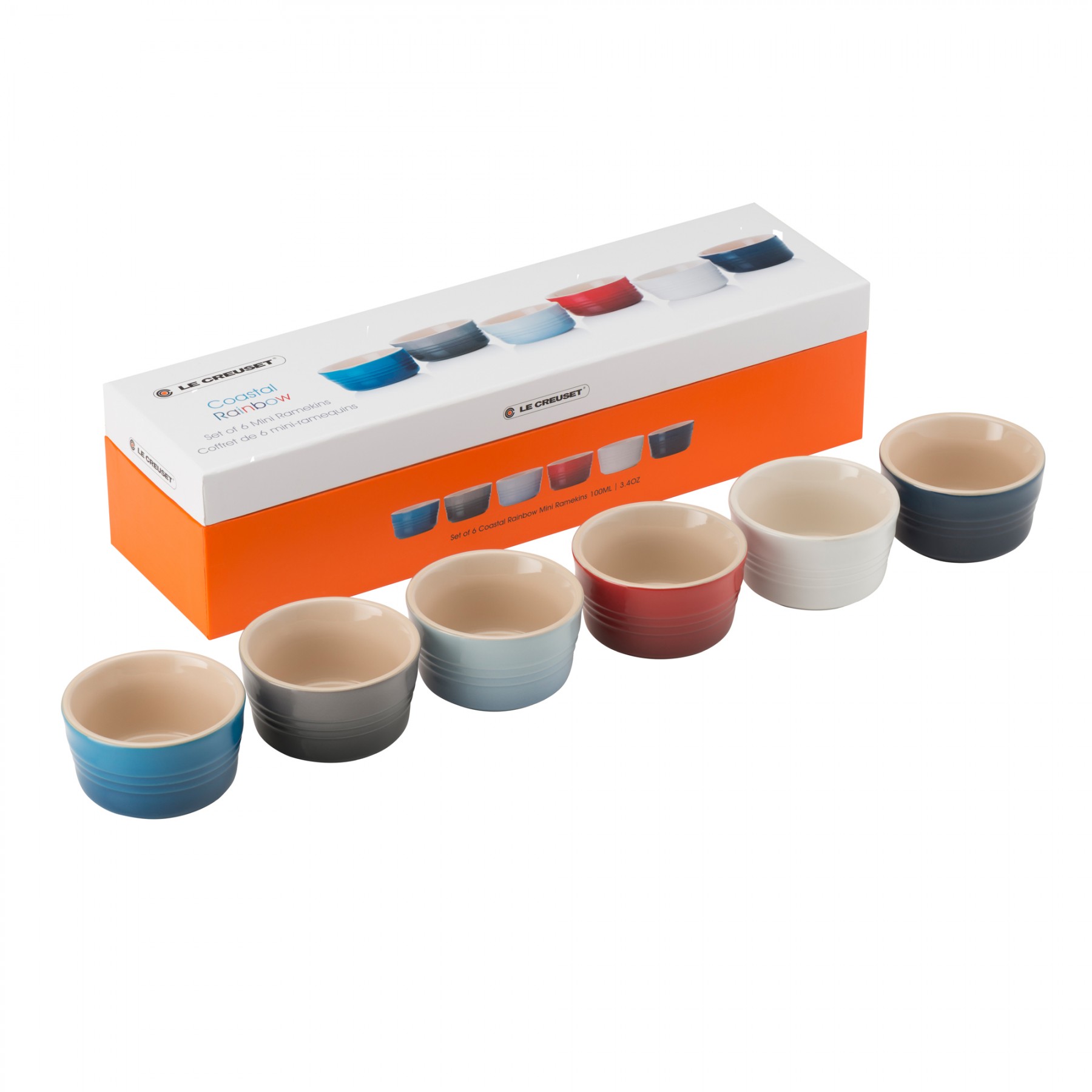 Le Creuset Coastal Rainbow Mini Ramekins 100ml Set of 6 Chef s Complements