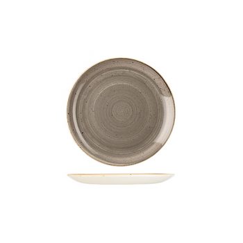 9975116-p stonecast round coupe plate peppercorn