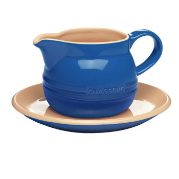 Chasseur La Cuisson Blue Gravy Boat with Saucer