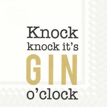 C798809 IHR Cocktail Napkin Knock It's Gin O'Clock