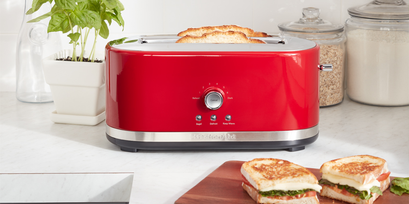  KitchenAid KMT4116ER 4 Slice Long Slot Toaster with High Lift  Lever, Empire Red: Home & Kitchen