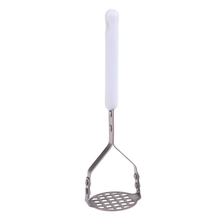 Silver & Blue Stainless Steel Potato Masher With Silicone Handle 17.8cm