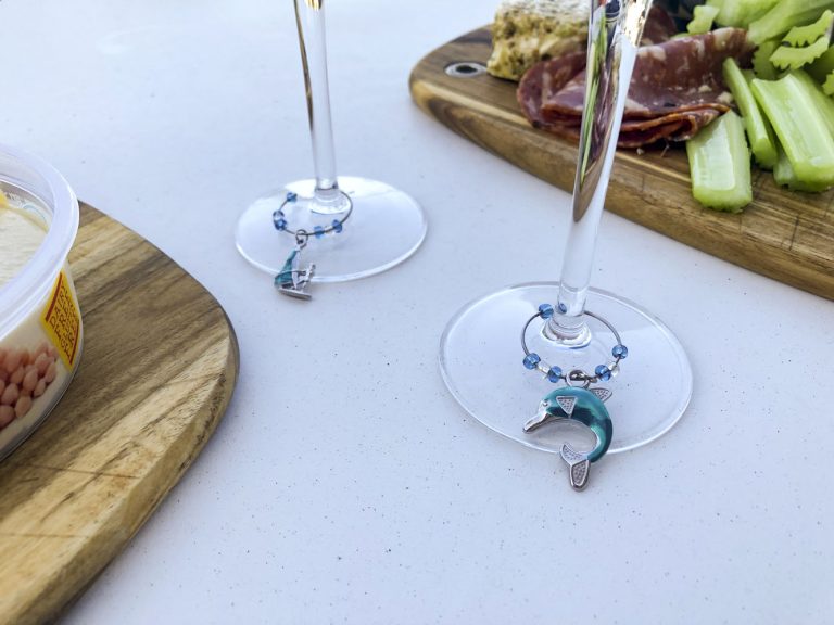 Nautical Wine Charms close up