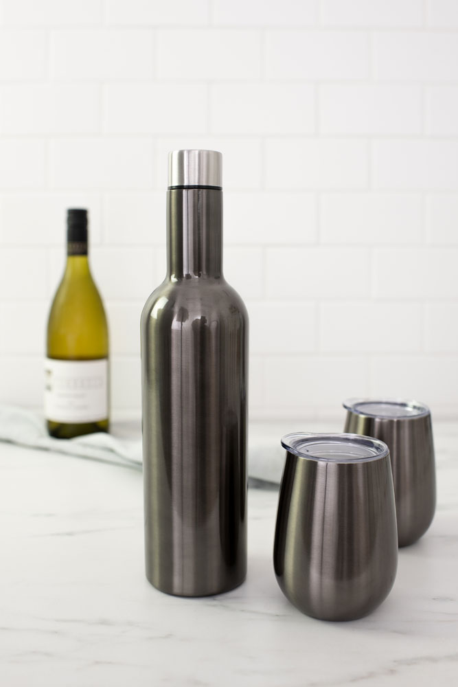 Wine Tumbler Bottle Gunmetal