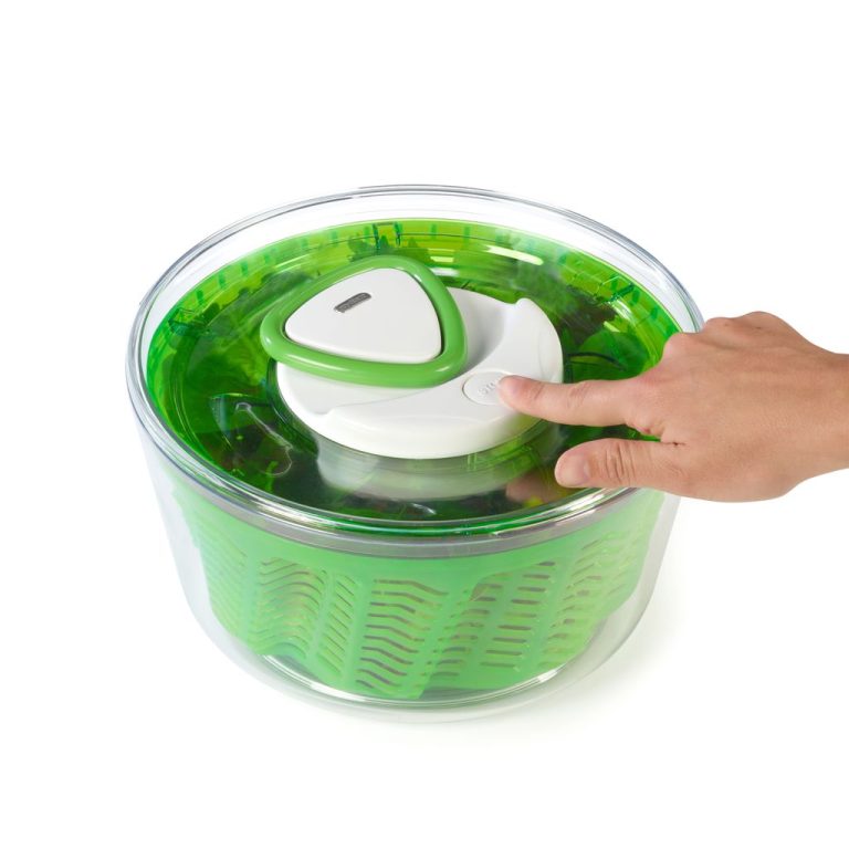 Zyliss Easy Spin Salad Spinner with Lid Handle, Large, Green, BPA Free