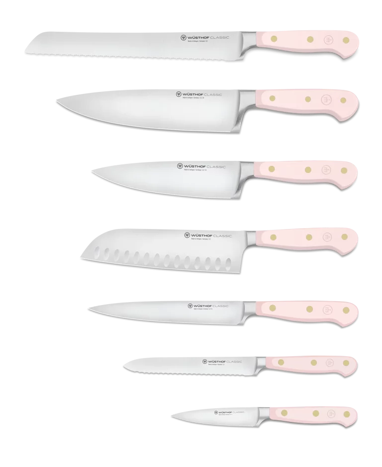 Classic Pink Himalayan Salt 8-Piece Designer Knife Block Set