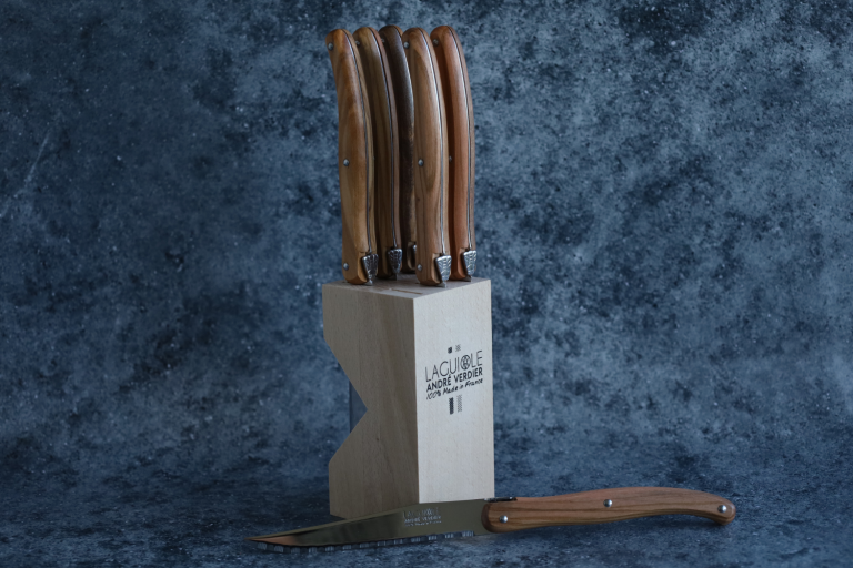 André Verdier Knife Block Olive Wood (1)