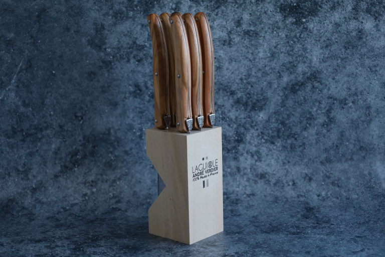 André Verdier Knife Block Olive Wood