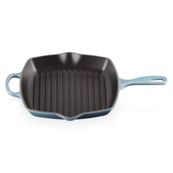 Le Creuset Signature Cast Iron Square Grillit 26cm Chambray 1000px