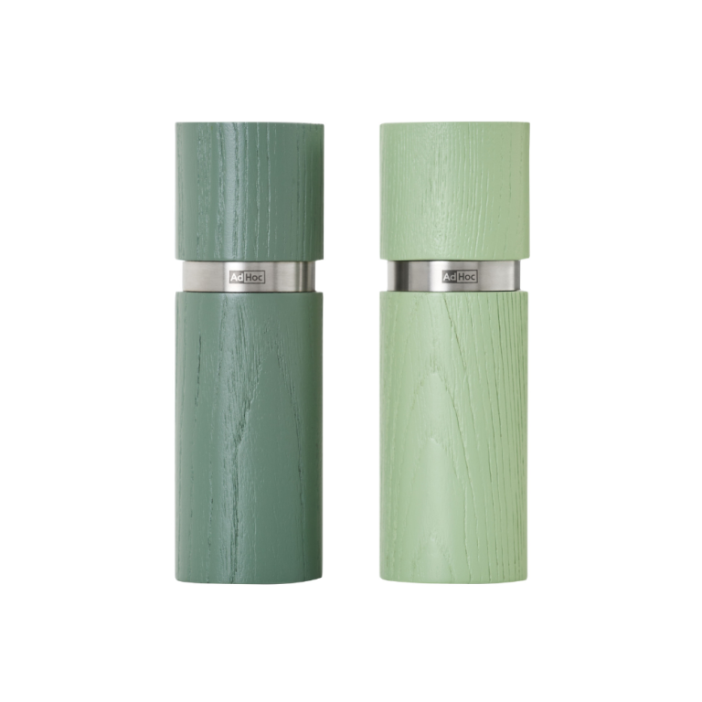 76525 AdHoc Textura Salt & Pepper Mill Set Green 15cm