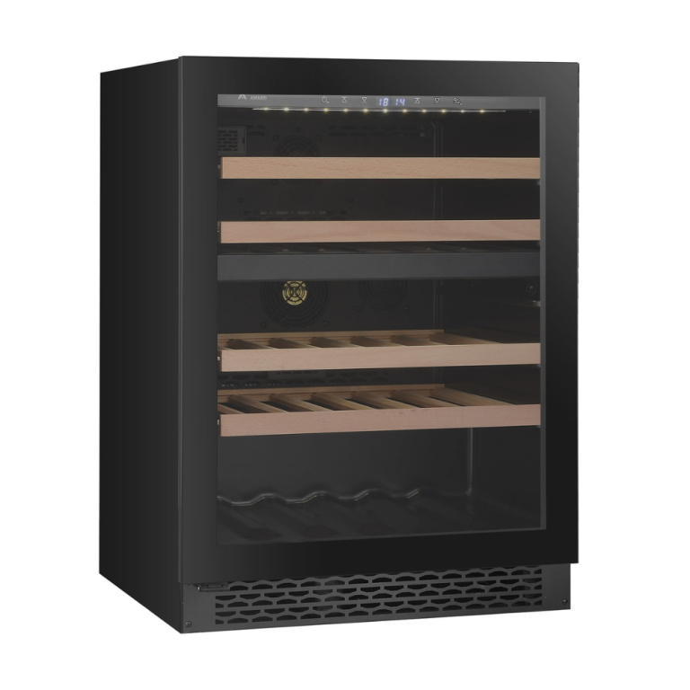 Award Advance Series Undercounter Dual Zone Wine Cabinet Black 60cm