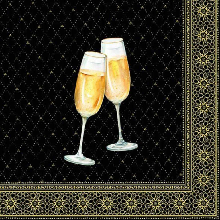 Golden Drinks Black Gold Napkin