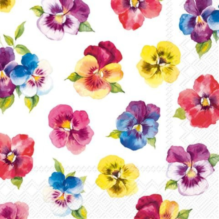 IHR Lunch Napkin Peppy Pansies Canva