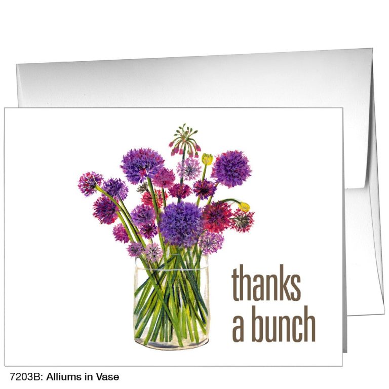 Printed Canvas Alliums in Vase Card