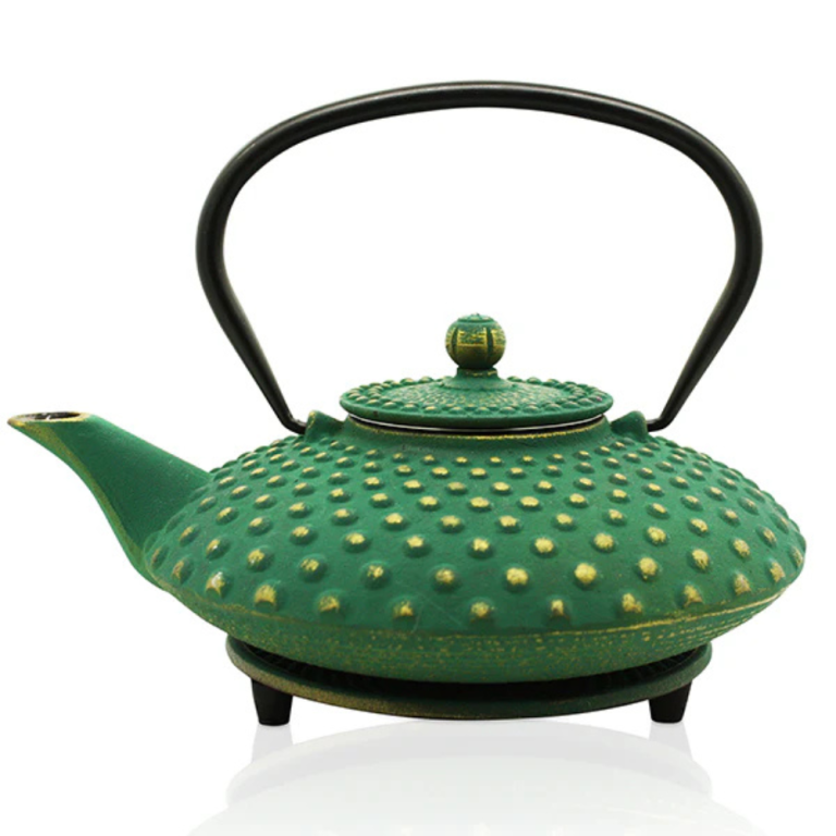 Fuyu Emerald Green & Gold Iron Teapot (1)