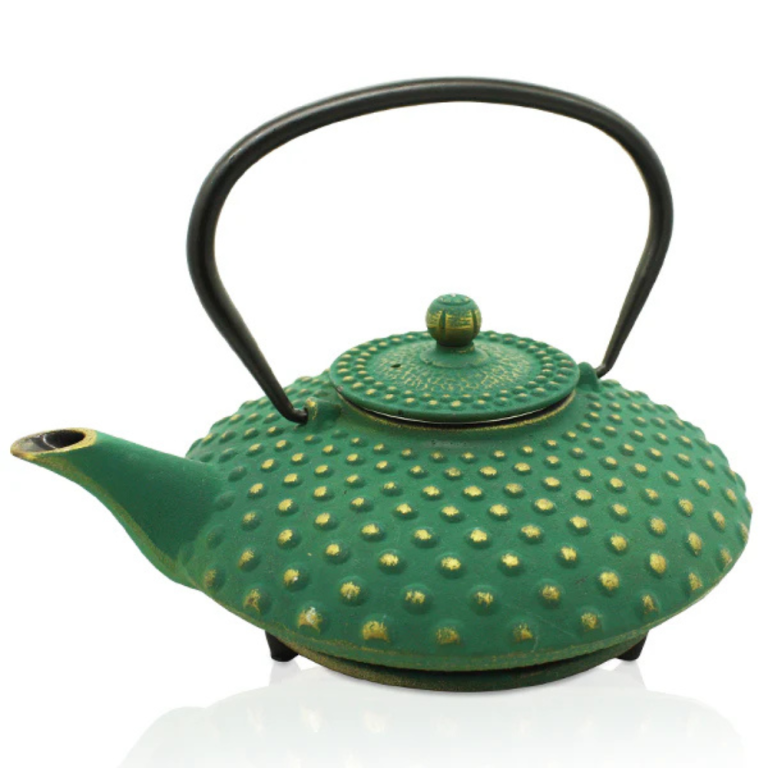 Fuyu Emerald Green & Gold Iron Teapot (2)