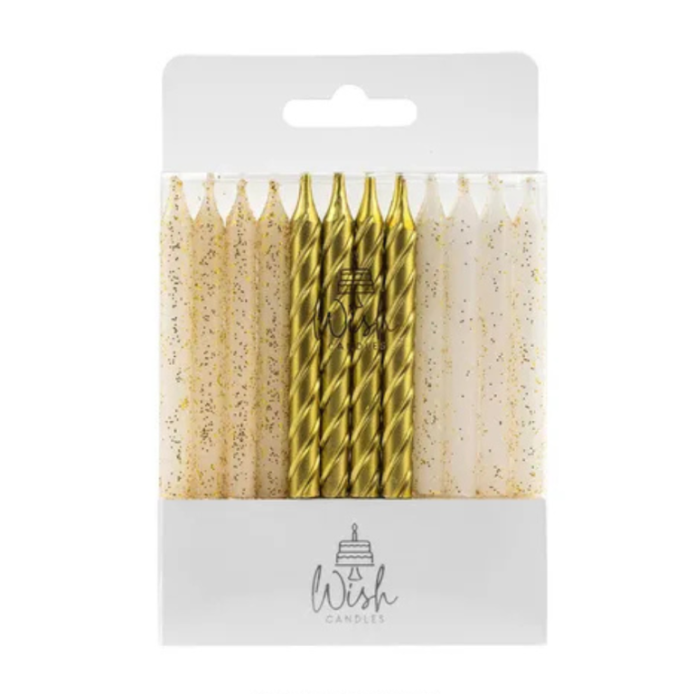 Wish Gold spiral candles