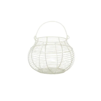 Benloch Metal Basket 23x26cm Ivory